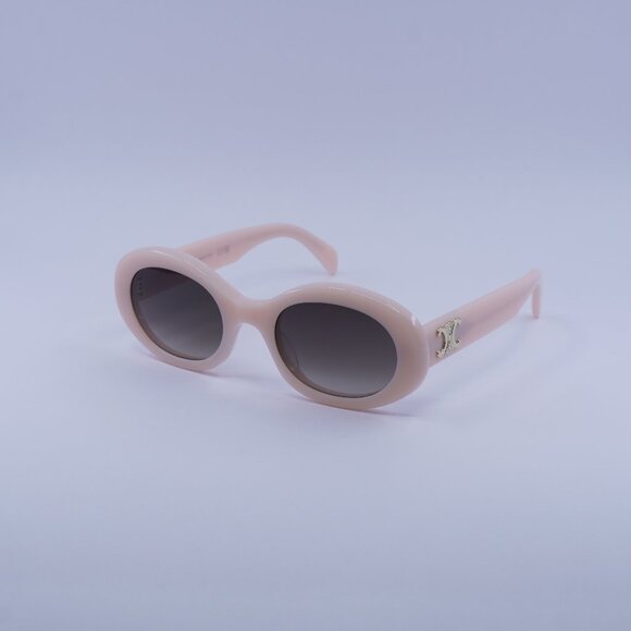 Celine CL40194U 74B Sunglasses Pink Oval Frame, Grey Lenses - Picture 1 of 13